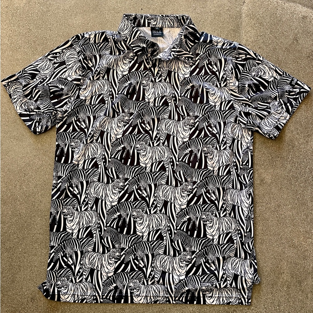 Golf Gods tiger print golf polo